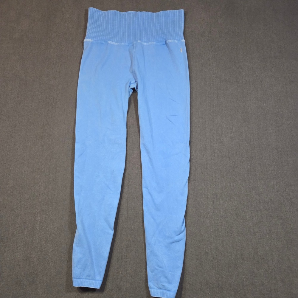 Free People Movement Leggings Womens M/L Blue Good Karma High Rise Ribbed